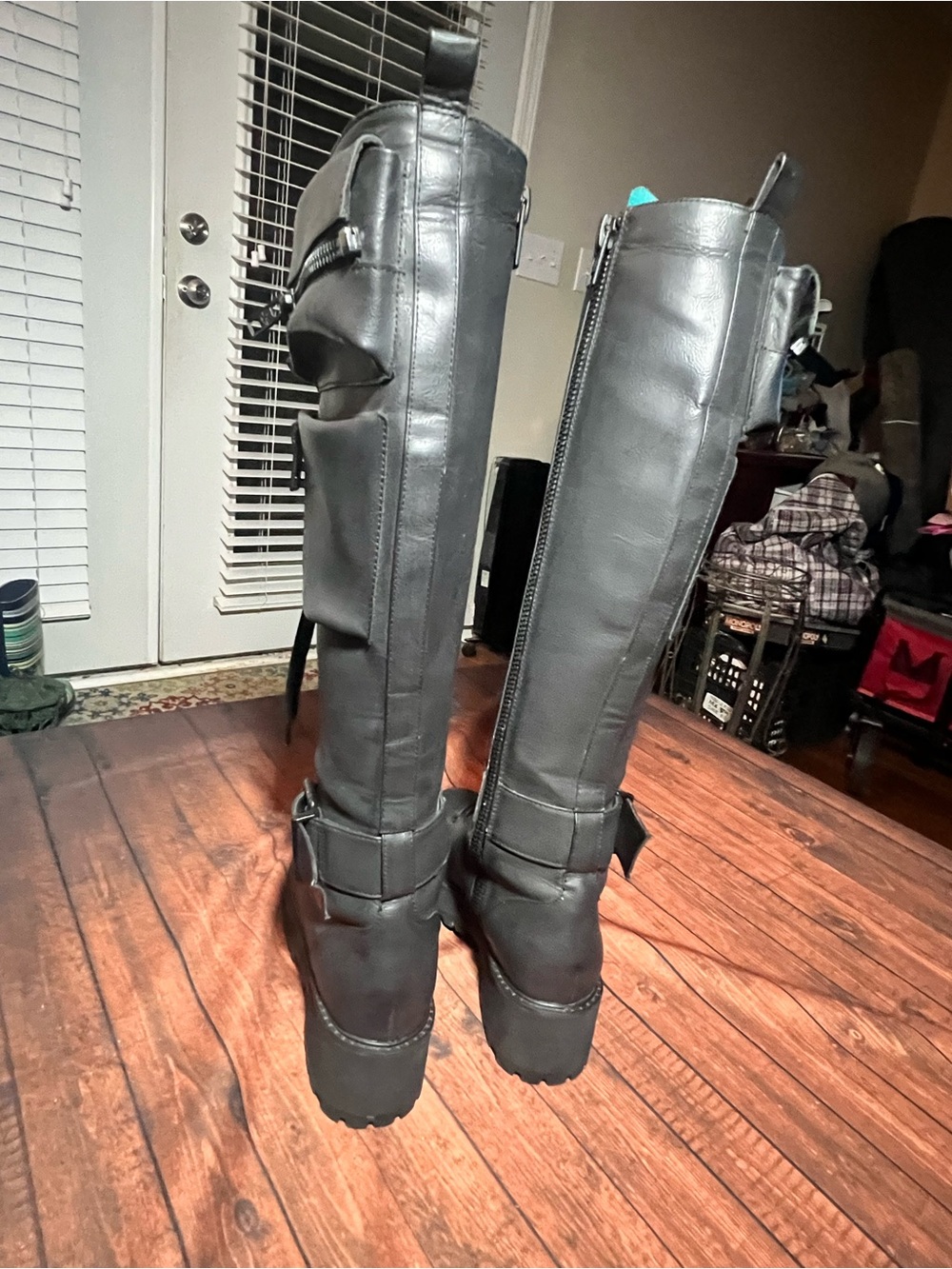 Dolls Kill Obsidian Pocket Knee High Combat Boots (7M) - Picture 8 of 8